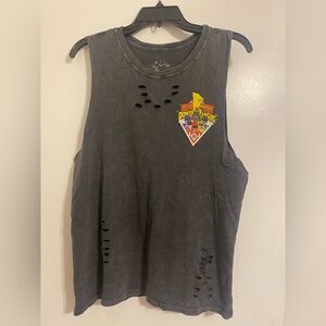 Power Ranger Distressed Sleeveless Muscle Shirt- Size M (Juniors)